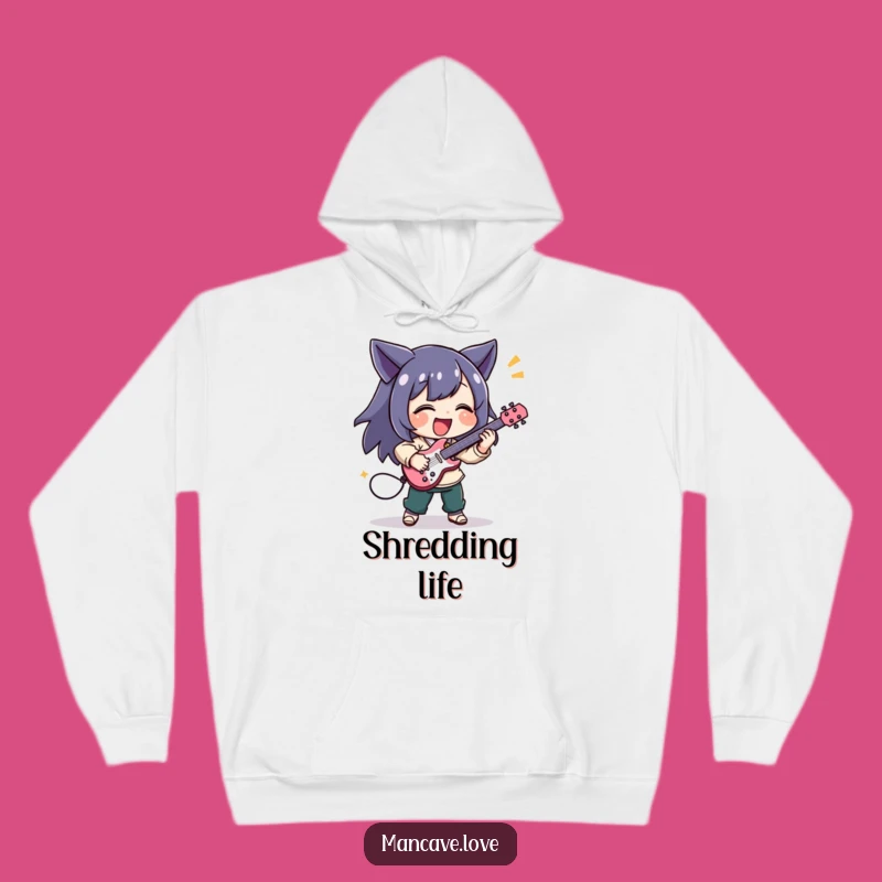 Funny Jam Session Hoodie - Air Guitar Character Cozy Music Gift