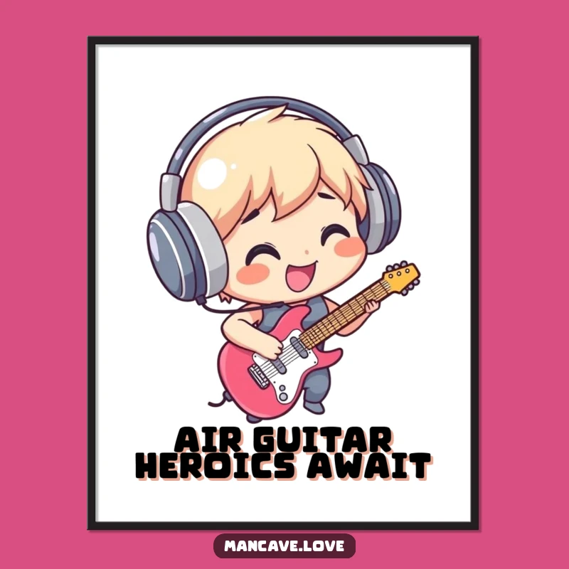 Free Printable Wall Art: Air Guitar Rockstar Humorous Downloadable Decor