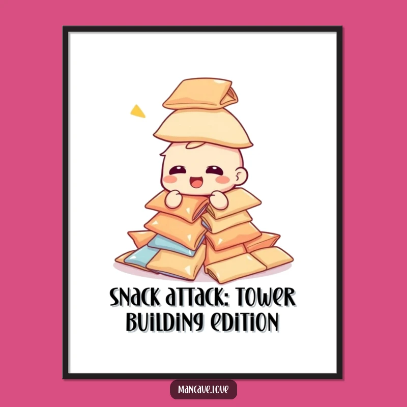 Free Printable Snack Tower Wall Art - Funny Downloadable Decor Gift