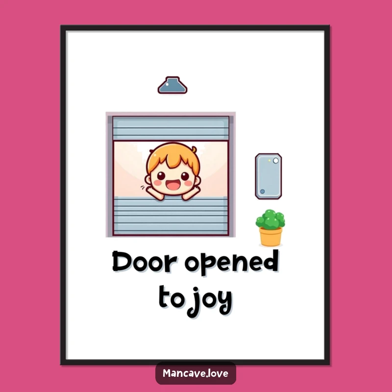 Funny Free Printable Wall Art: Cheerful Garage Door - Welcoming Downloadable Decor