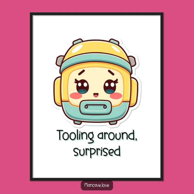 Funny Free Printable Wall Art: Surprised Toolbox Character - Quirky Downloadable Decor