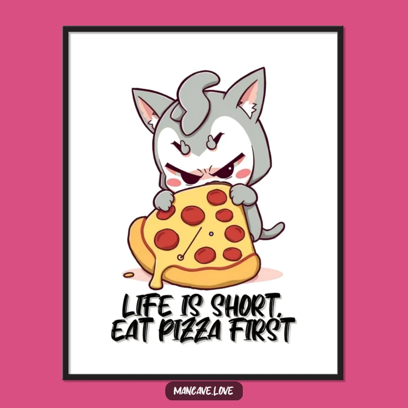 Free Printable Pizza Sneak Wall Art - Funny Downloadable Kitchen Decor Gift