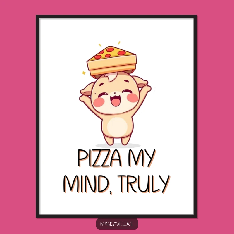 Free Printable Wall Art: Pizza Head Humorous Downloadable Decor