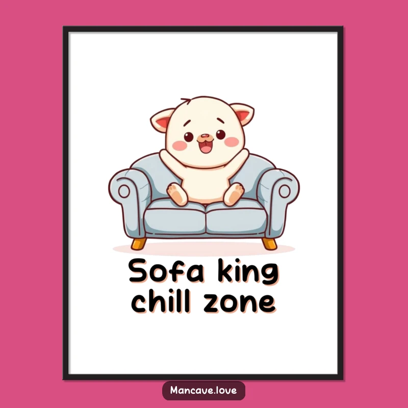 Free Printable Sofa Wall Art - Comfy Character Downloadable Cozy Home Decor
