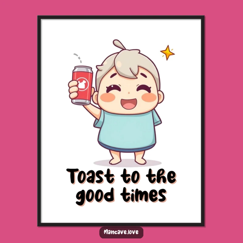 Free Printable Wall Art: Triumphant Toast Humorous Downloadable Decor