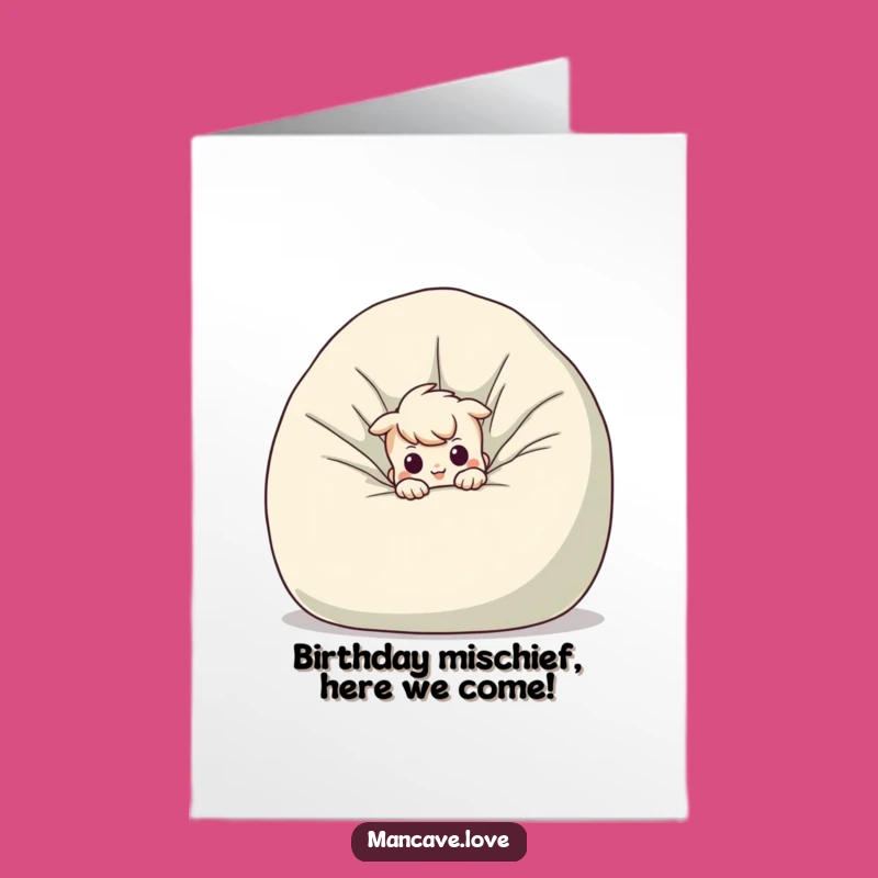 Free Printable Mischief Birthday Card - Funny Downloadable Surprise Hide-and-Seek Gift
