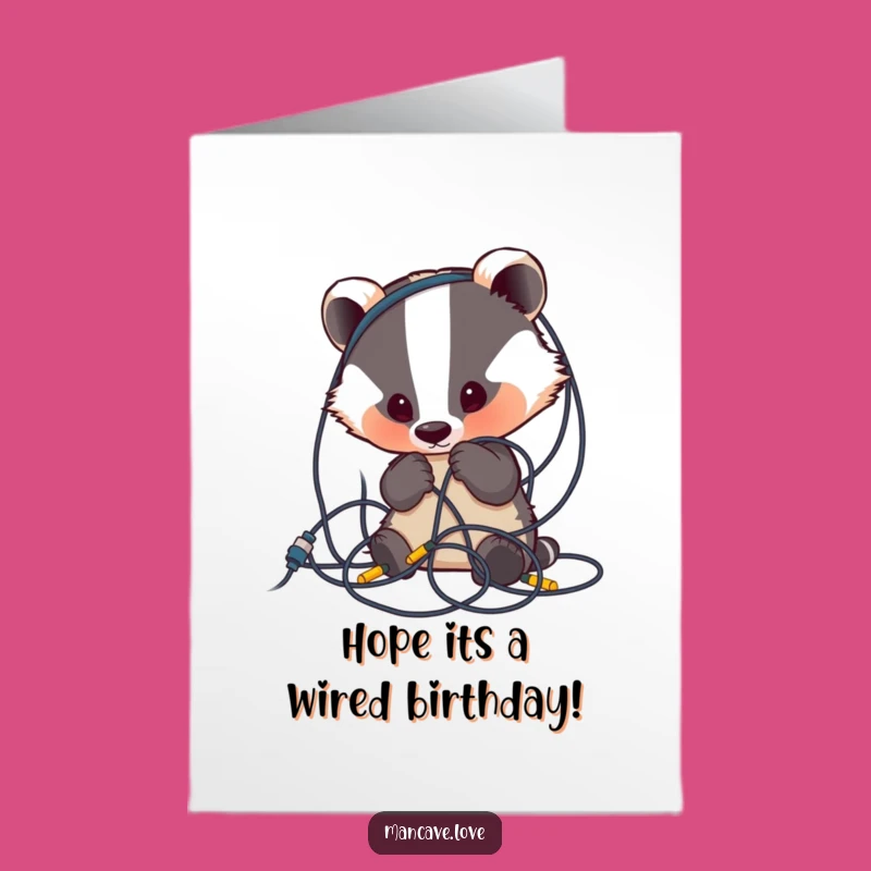 Free Printable Badger Birthday Card: Funny DIY Downloadable Gift for Messy Friends