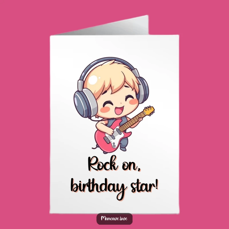 Free Printable Birthday Card: Air Guitar Legend Funny Downloadable Gift