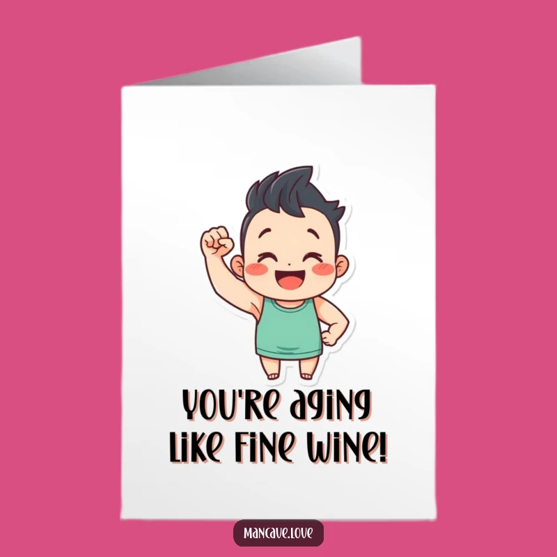Free Printable Birthday Card: Strong Little Bicep Funny Downloadable Gift