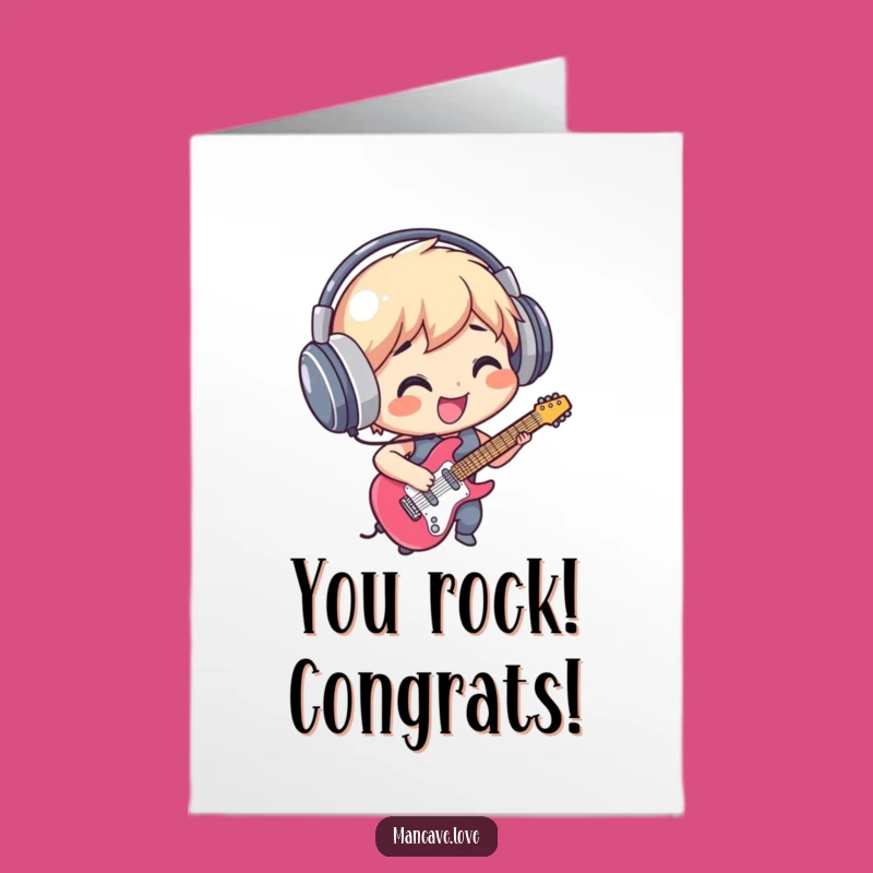 Free Printable Congrats Card: Air Guitar Champion Printable Downloadable Gift