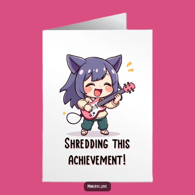 Free Printable Congrats Card: Air Guitar Victory, DIY Downloadable Gift for Big Wins