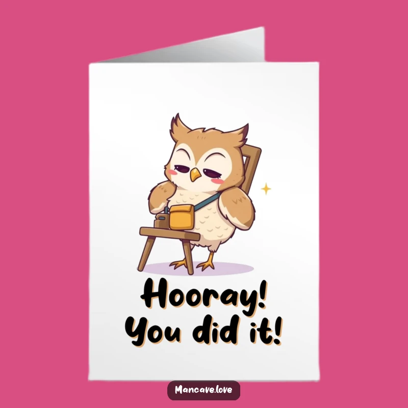 Free Printable Owl Congratulations Card: Funny DIY Downloadable Gift for New Job