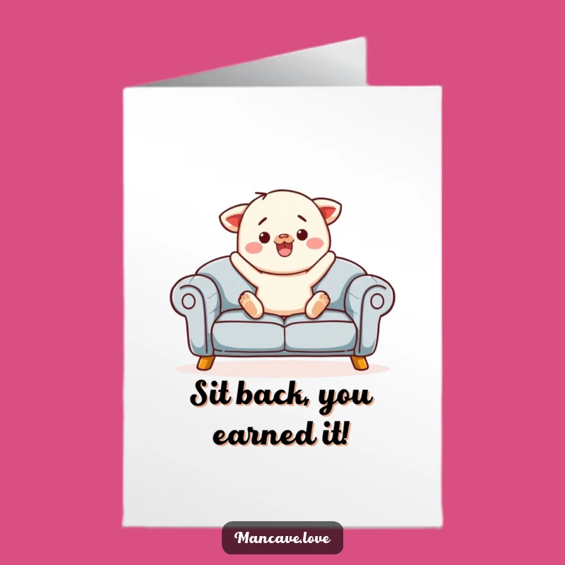 Free Printable Sofa Congratulations Card - Cozy Character Downloadable Relaxed Joy