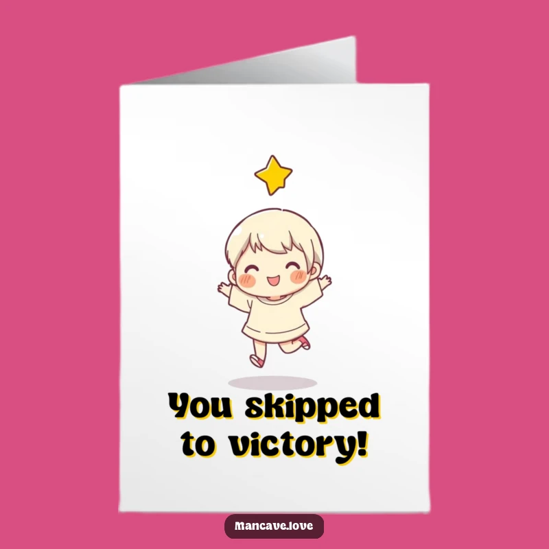Free Printable Congrats Card: Funny Skip Character Star Downloadable Celebration Gift