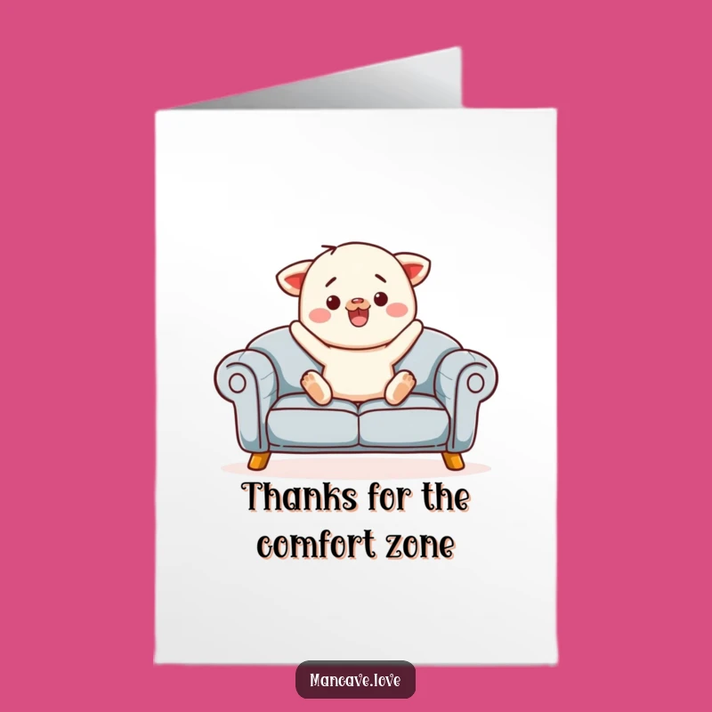 Free Printable Sofa Thank You Card - Cozy Character Downloadable Grateful Comfort