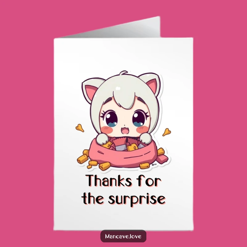 Free Printable Thank You Card: Snack Surprise Thanks - Humorous Appreciation