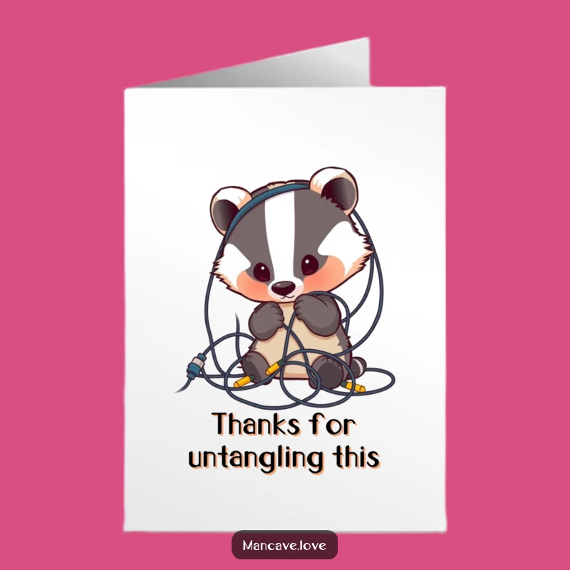 Free Printable Badger Thank You Card: Funny DIY Downloadable Gift