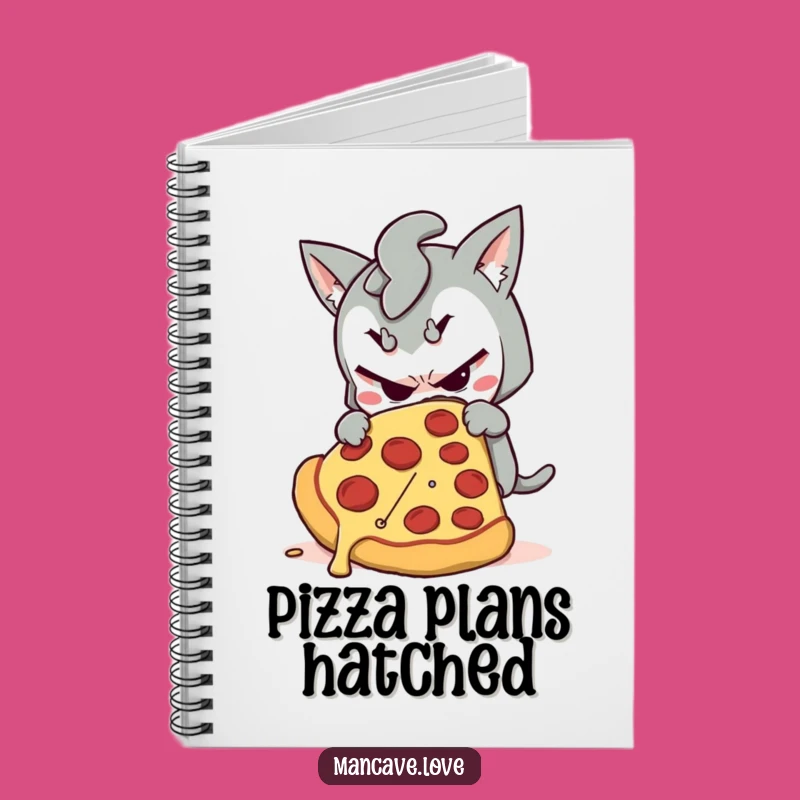 Funny Mischievous Pizza Notebook - Sneaky Character Journal, Creative Funny Gift for Notes