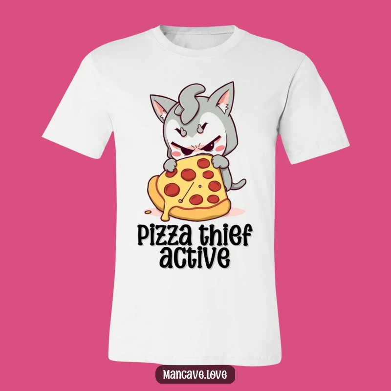 Funny Mischievous Pizza T-Shirt - Sneaky Character Tee, Ideal Funny Gift for Pizza Fanatics