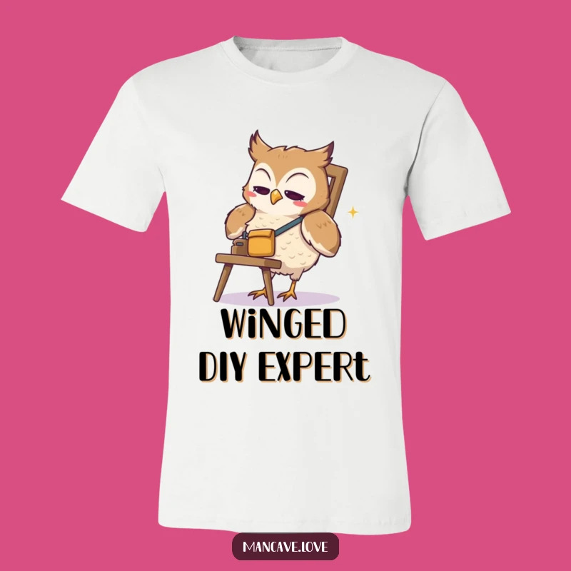 Funny Owl DIY Disaster T-Shirt: Cute Character in Tool Belt, Perfect Humorous Gift for Clumsy Fixers