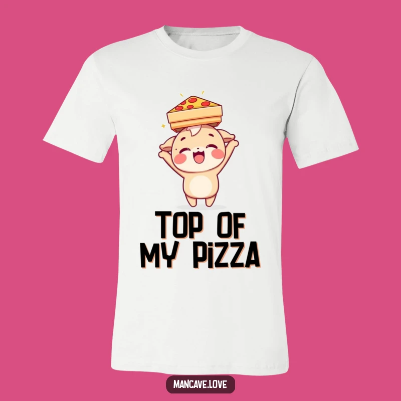 Funny Pizza Head T-Shirt - Delightful Character Balancing Pizza, Funny Gift