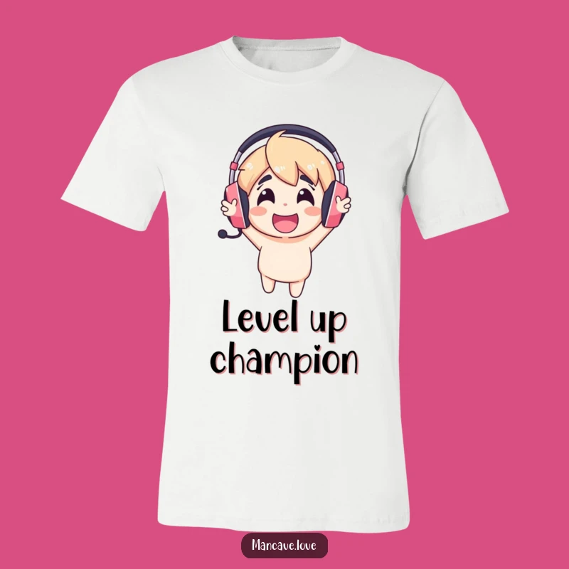 Funny Gaming Headset T-Shirt: Cheerful Character Fun, Gamer Gift