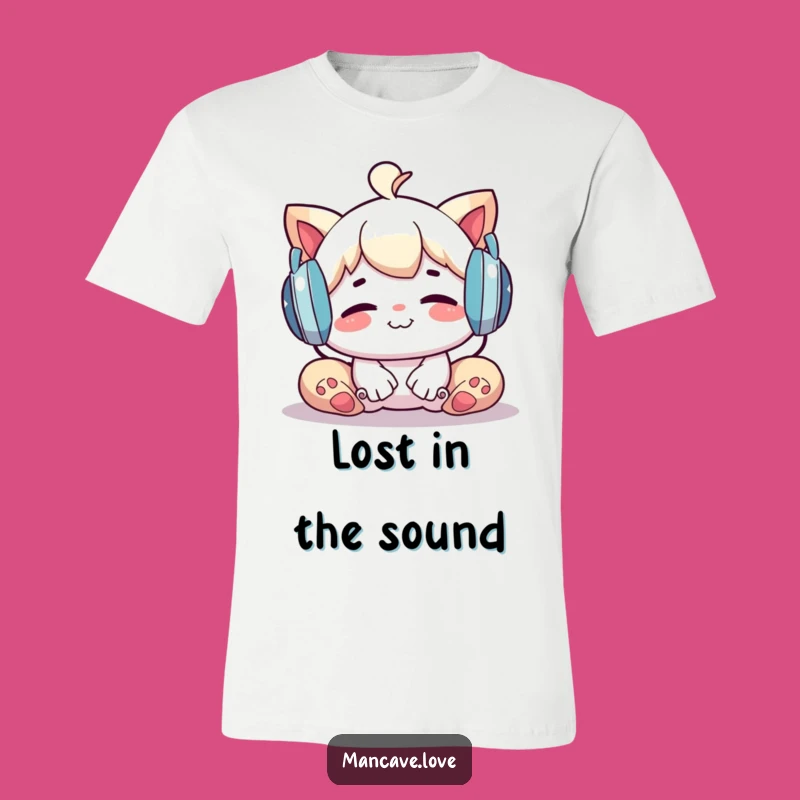 Funny T-Shirt: Whimsical Character Grooving with Oversized Headphones