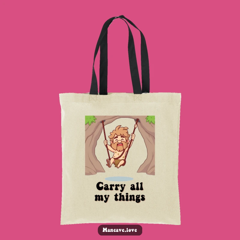 Funny Caveman Club Swing Tote Bag: Practical & Humorous Carry-All Gift