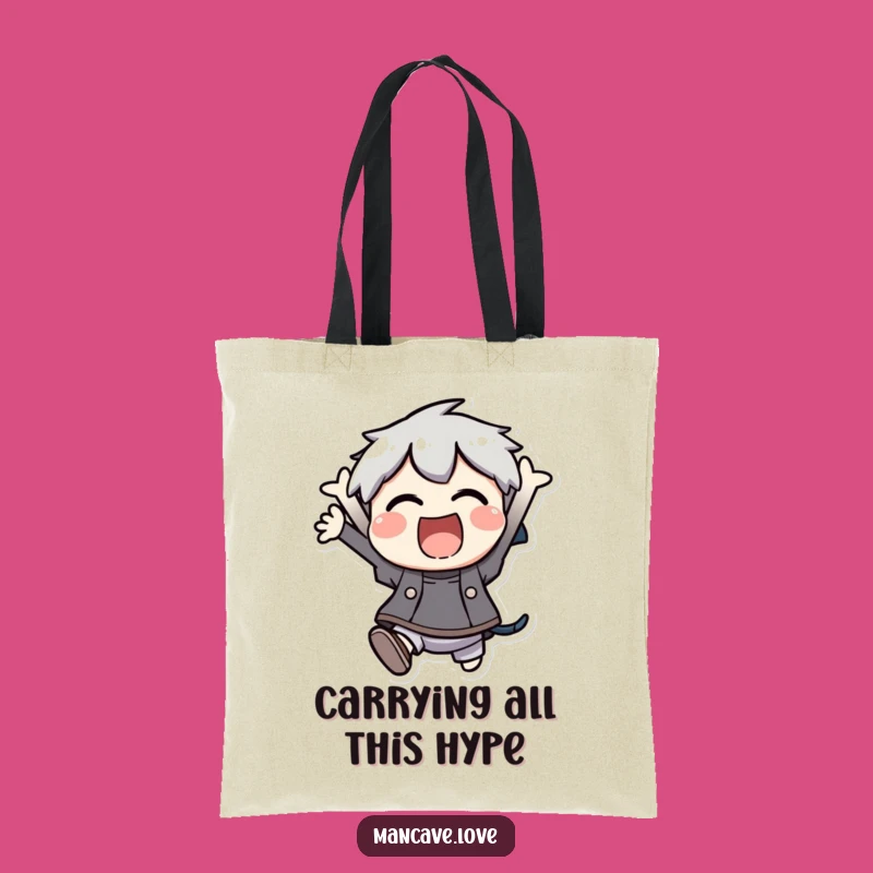 Funny Tote Bag: Carry Your Excitement with this Jumping Character
