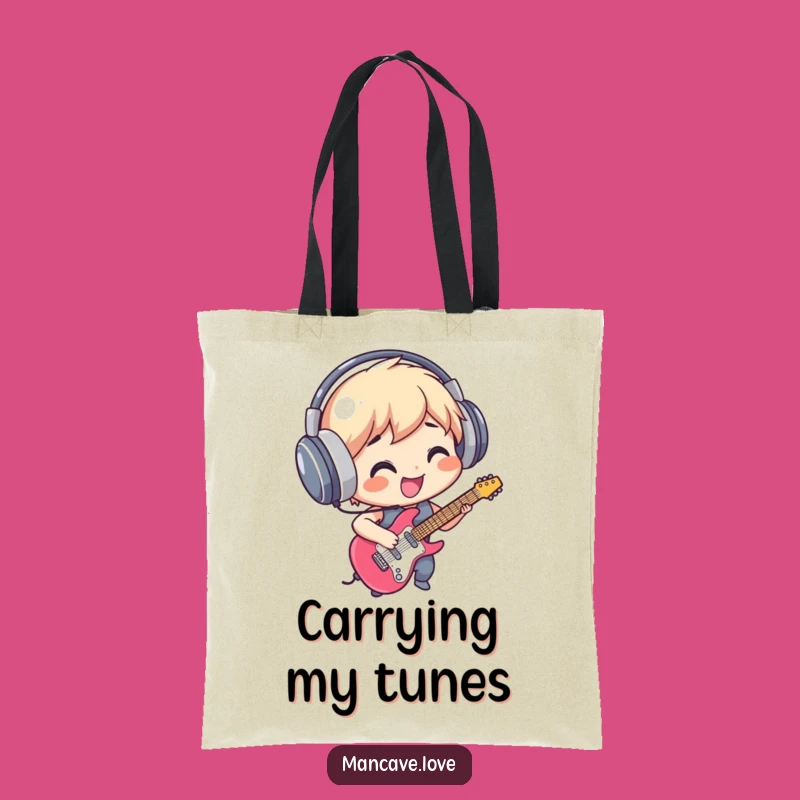 Funny Music Lover Tote Bag - Carry Your Gear with This Air Guitar Design