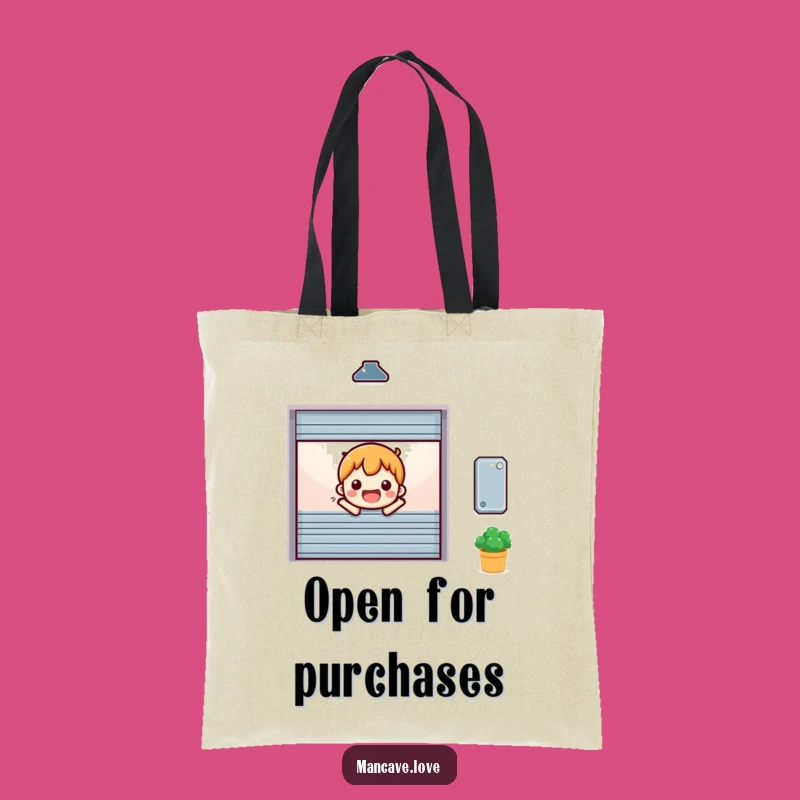 Funny Cheerful Garage Door Tote: Happy Opening Entrance Bag Gift