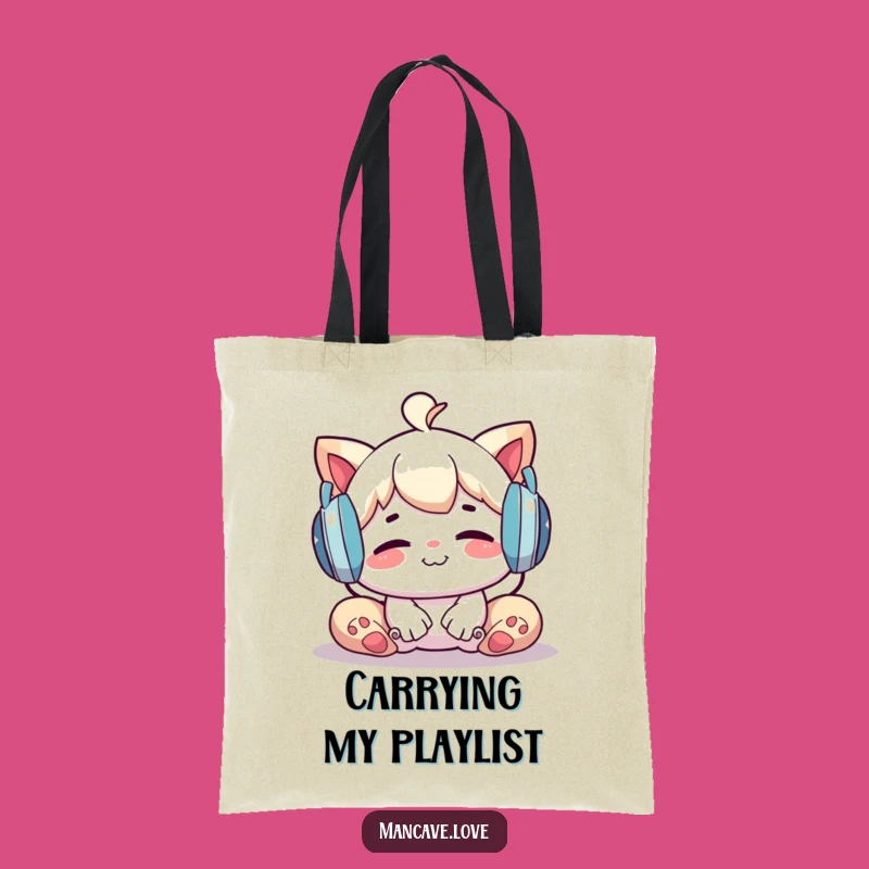 Funny Tote Bag: Carry Your Tunes with Relaxing Character