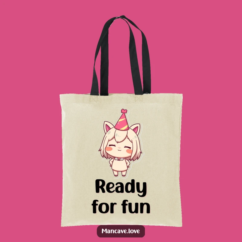 Funny Party Ready Tote Bag - Winking Character Accessory Gift